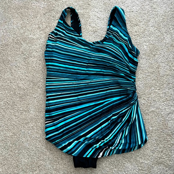 Swimsuits for All Sarong Front One Piece Swimsuit - Picture 2 of 6